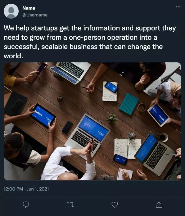 A post about a startup with a top-down shot of some people with laptops around a desk