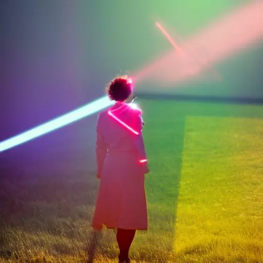 a lady and some laser beams
