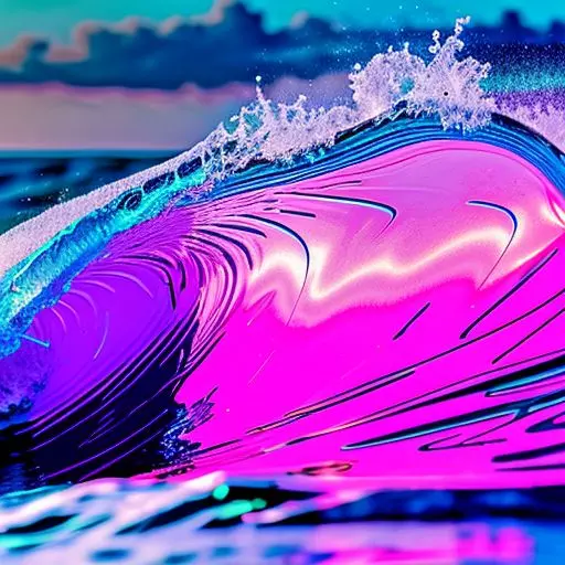 a neon pink wave