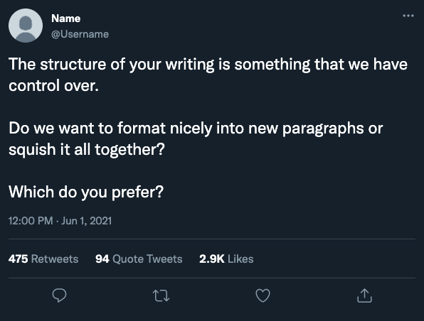 Social Media Experiments Part One 5 A post with formatting, paragraphs are line separated