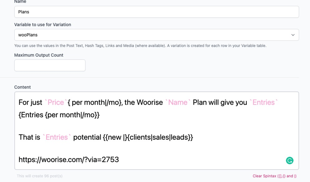 7 Wonderful Affiliate Marketing Content Examples for Woorise using Post Maker 13 Using Post Maker to create posts for Affiliate Marketing using a CSV variable.